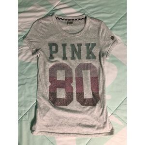 PINK Victoria’s Secret grey sequin top never worn!